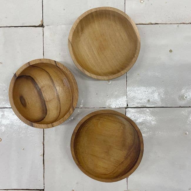 Skål i teaktræ, 8 cm diameter: Teak 8cm