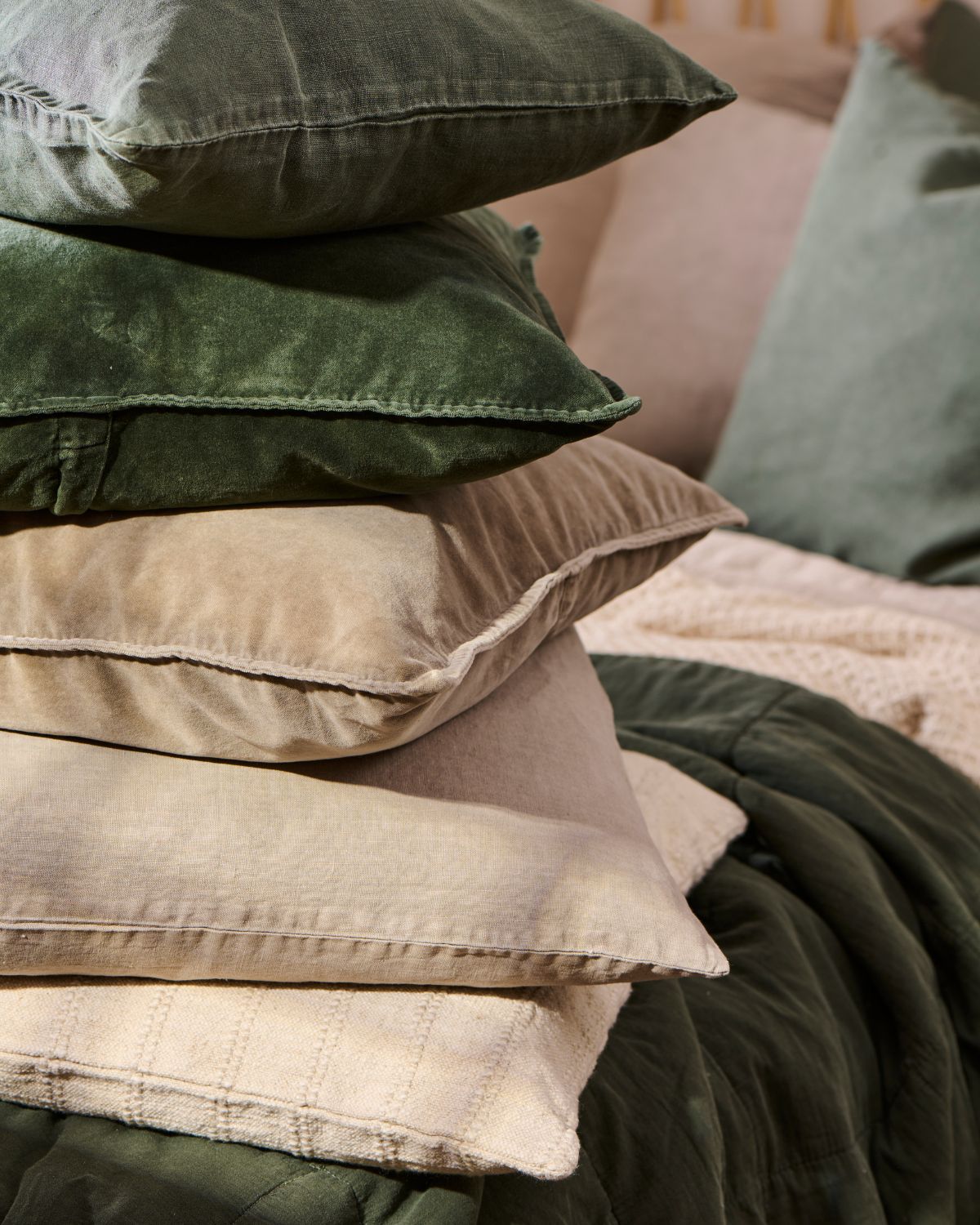Velour pude 50x50 cm – Linen