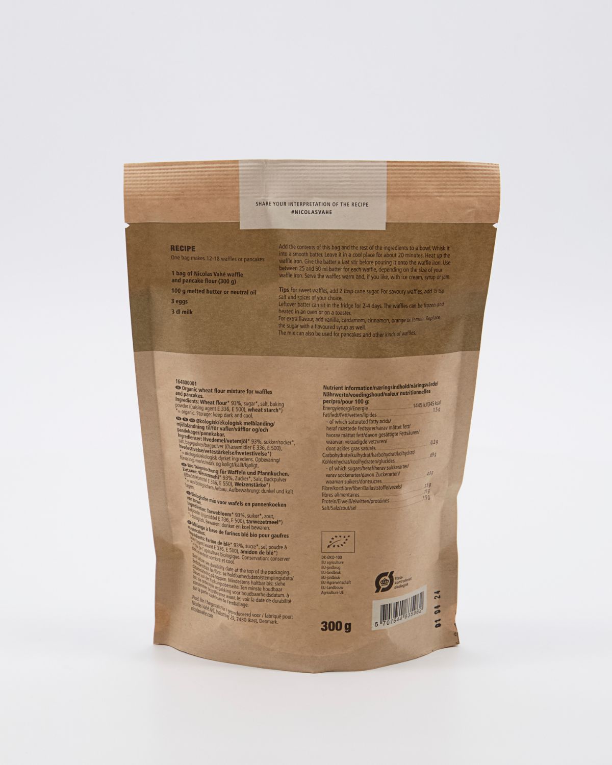 Vaffel- & Pandekagemix Økologisk – 300 g