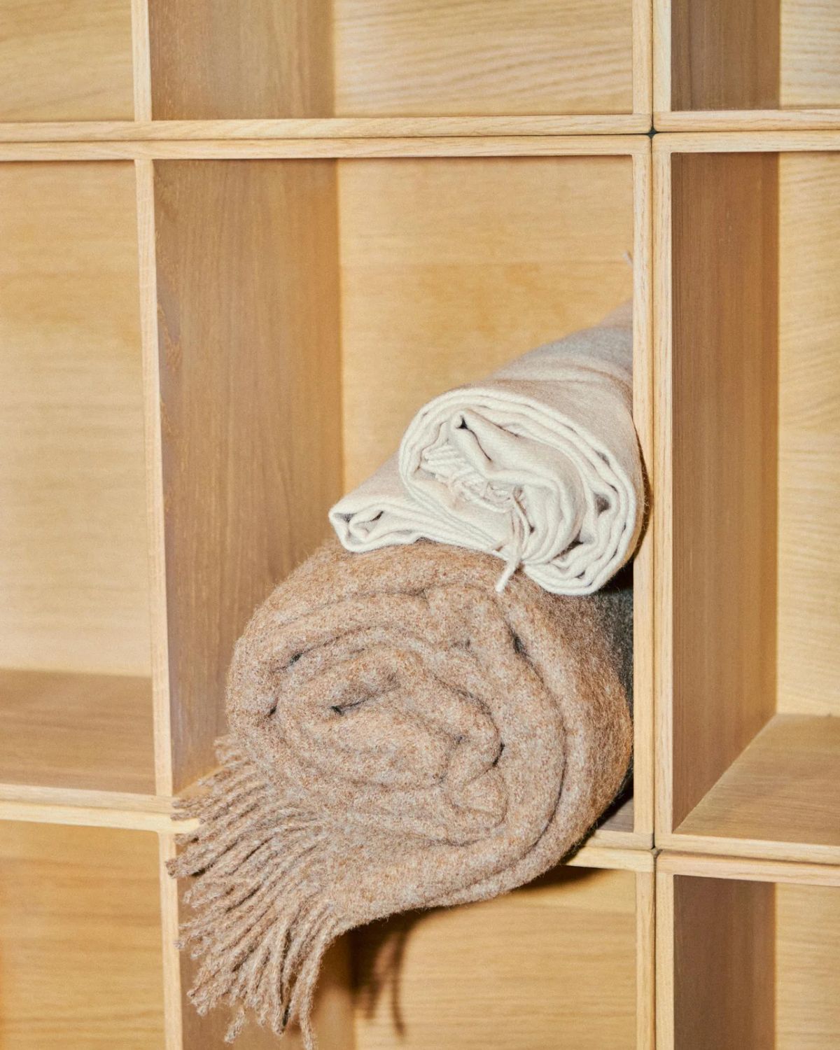 Season plaid Uld 130x200cm - Latte Beige