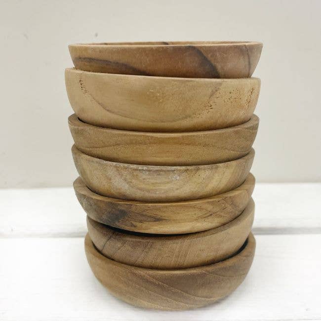 Skål i teaktræ, 8 cm diameter: Teak 8cm