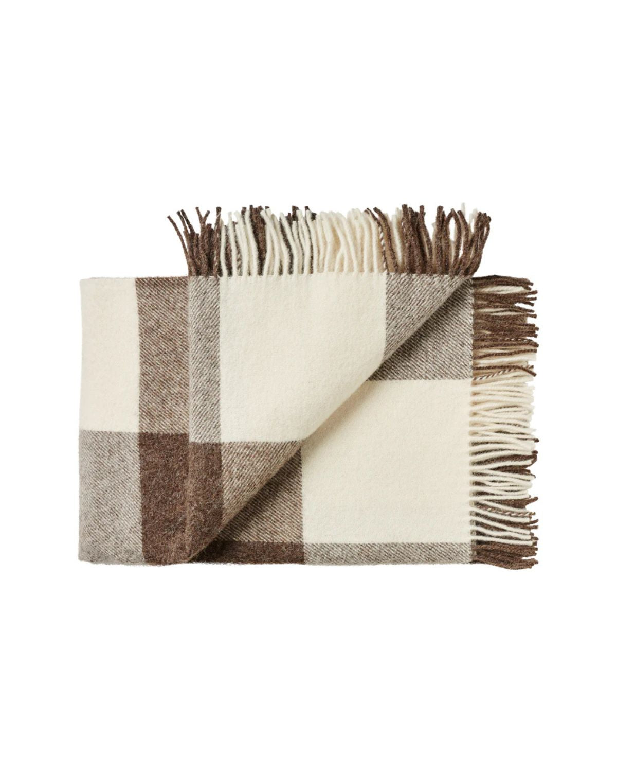 Ærø plaid Uld 140x240cm - Dark Brown