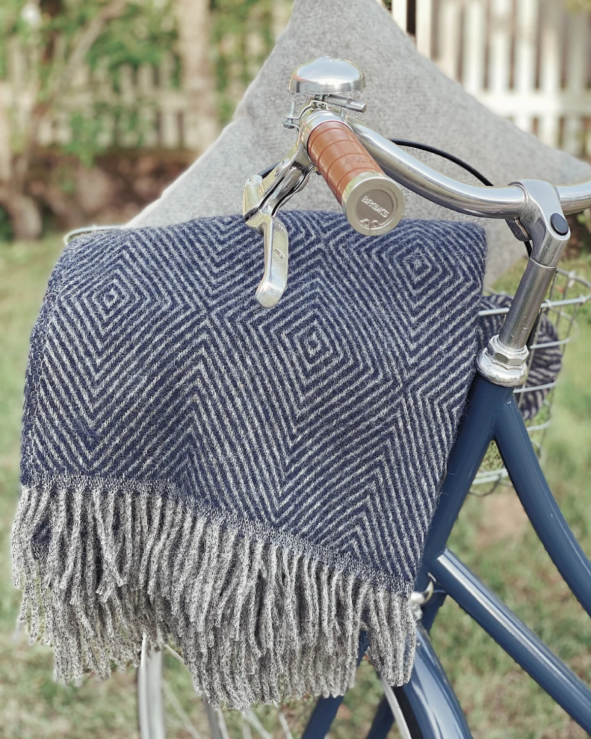 Fanø plaid Uld 140x240cm - Granite Blue