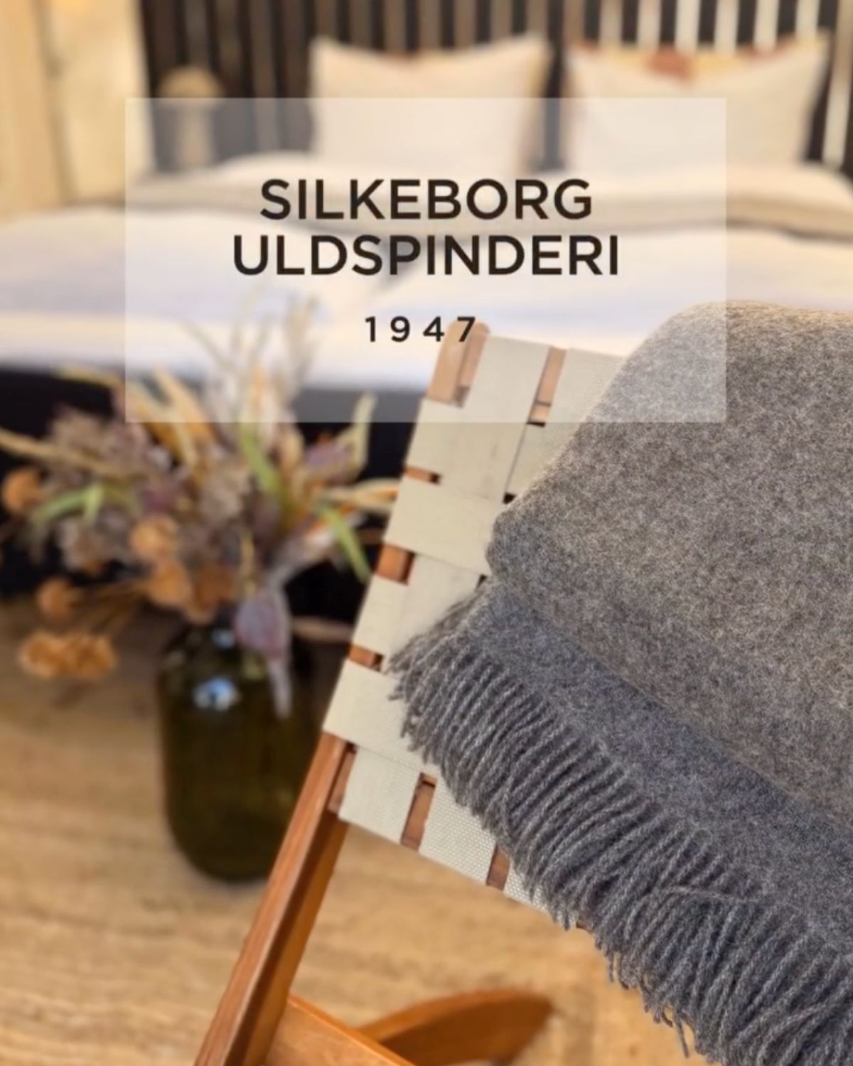 Samsø plaid Uld - Dark Nordic Gray - 140x240 cm