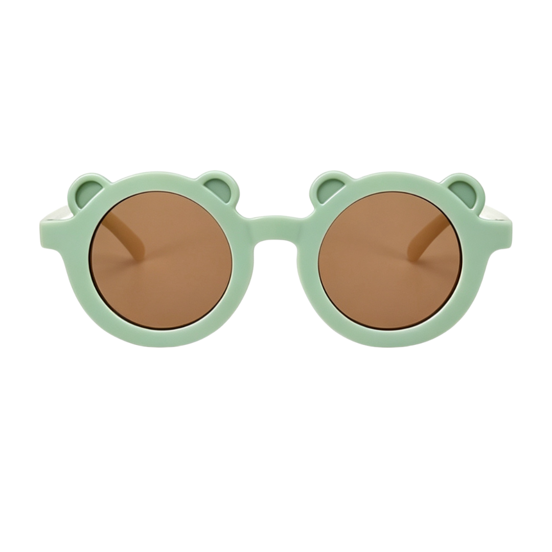 Baby- og børnesolbrille UV400 bjørn - salviegrøn
